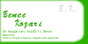 bence kozari business card